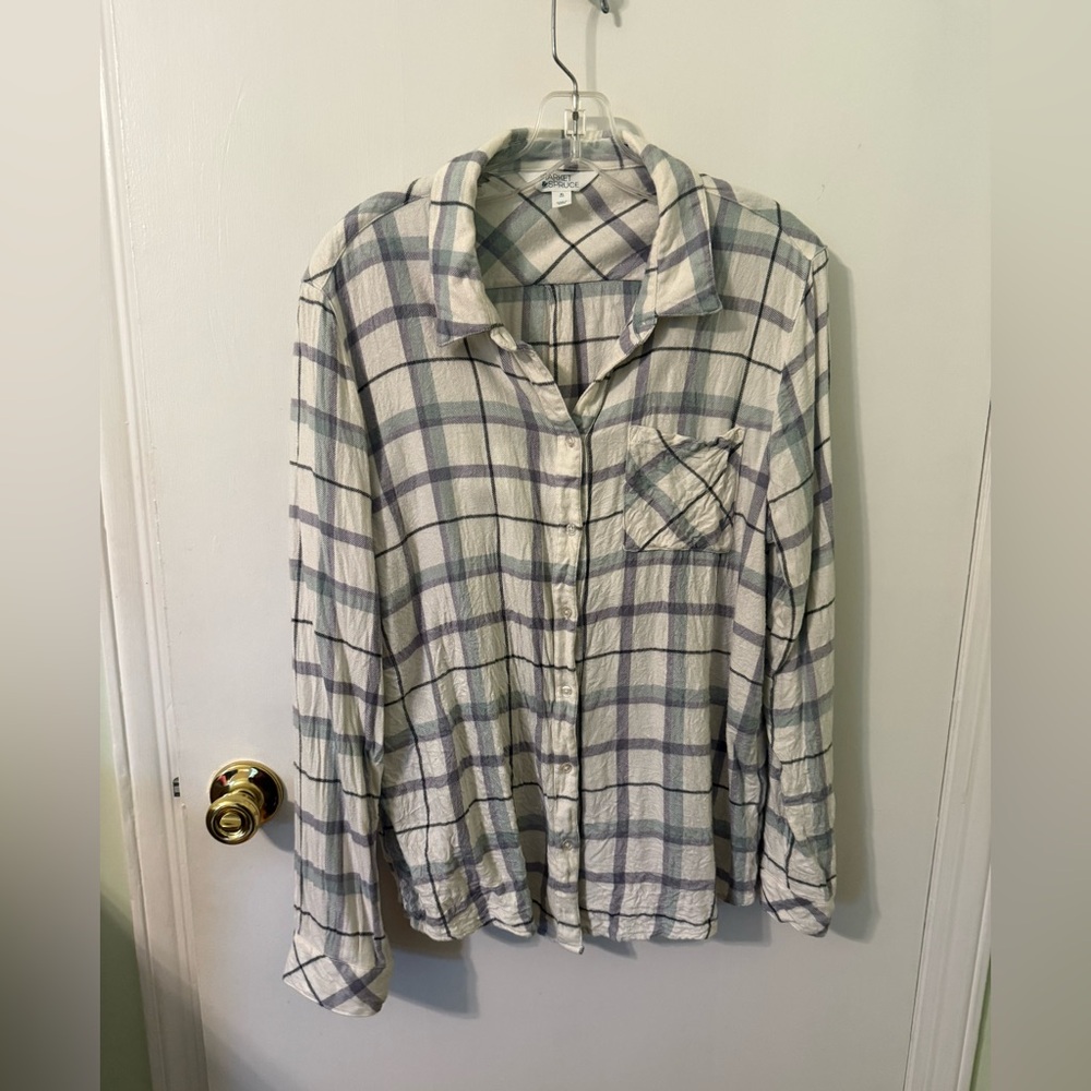 🍍Market & Spruce Plaid Button-Up Shirt XL